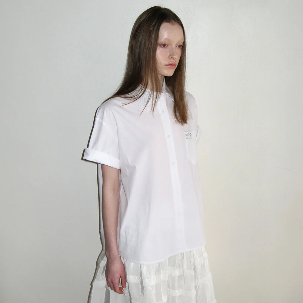 Half Sleeve Cotton Shirt (White)