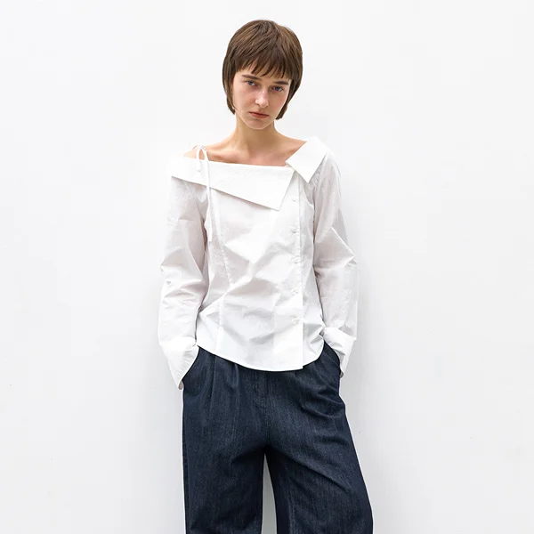 UNBALANCE OFF-SHOULDER BLOUSE(BL-4297)_2Colors