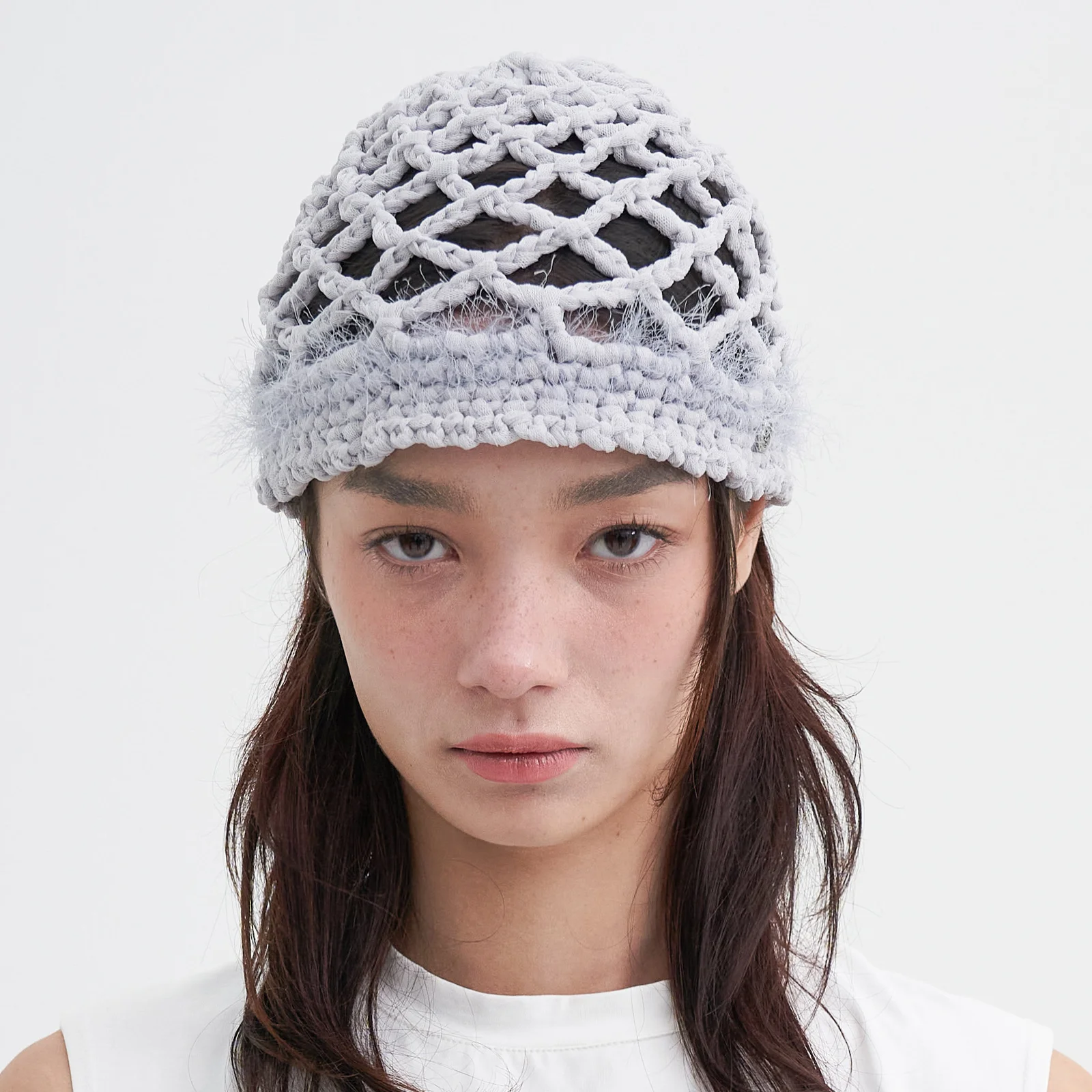 Chiffon Weaving Beanie Ice Grey
