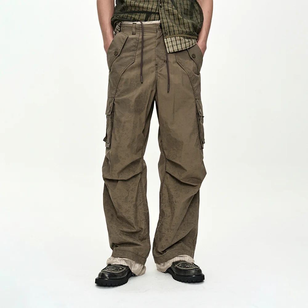CARPENTER CARGO WIDE-LEG TROUSERS apa901m(KHAKI BROWN)