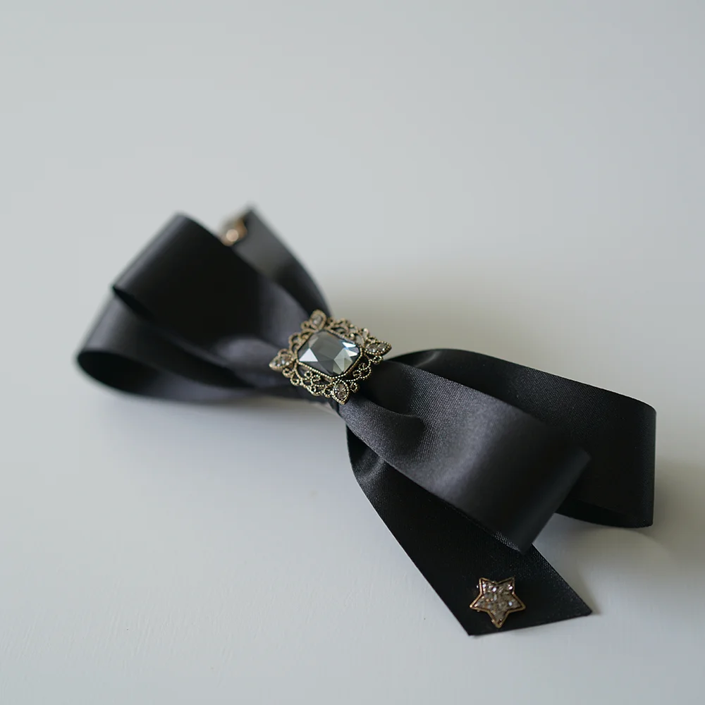 Loti Antique Crystal Satin Ribbon Hairpin