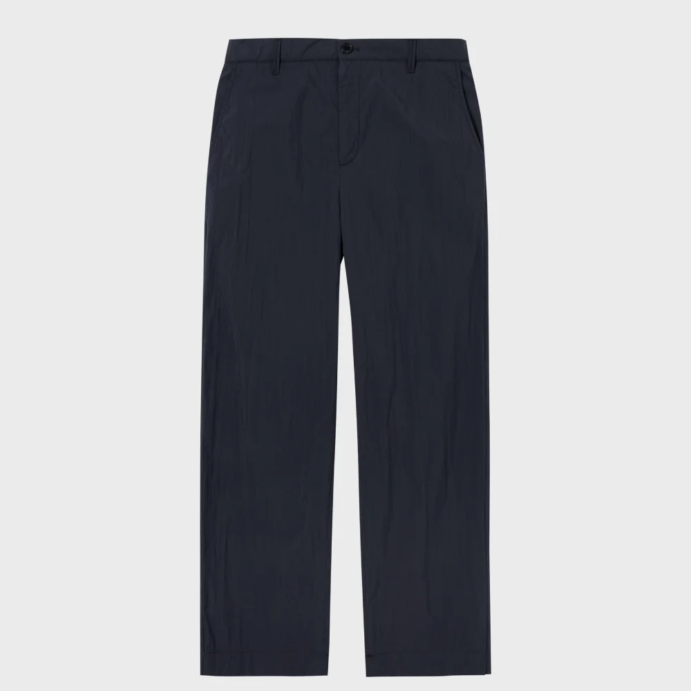 自然 Wrinkled 微寬版型 褲子_NAVY / NC-PL033002-20