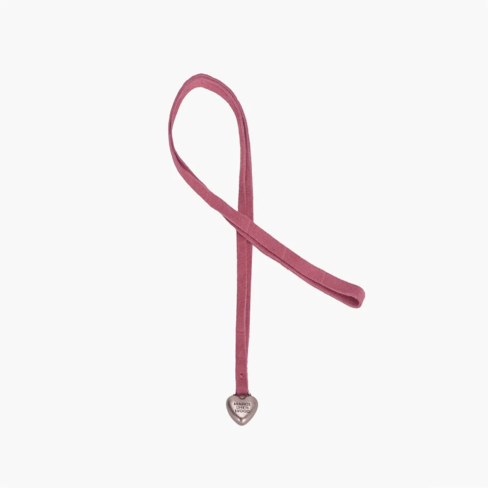 HEART CHARM_pink croc-effect suede