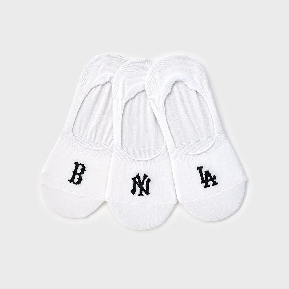 小 標誌 仿真 襪 3雙套裝 MLB (White)