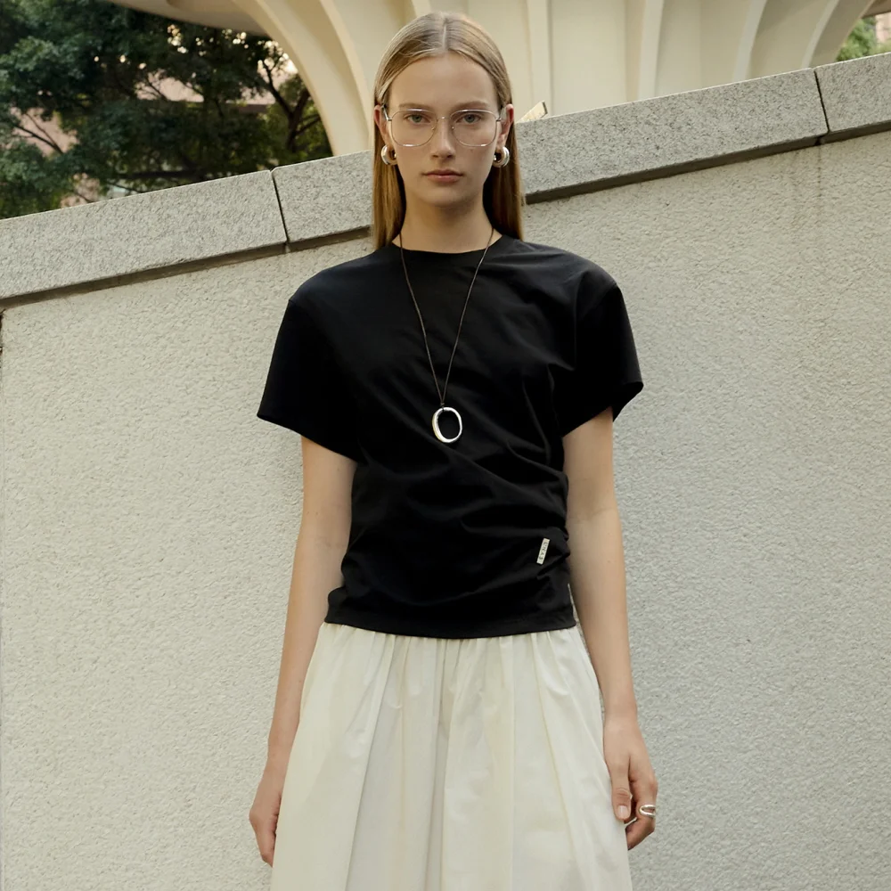 TILTED FLOW T-SHIRT_BLACK