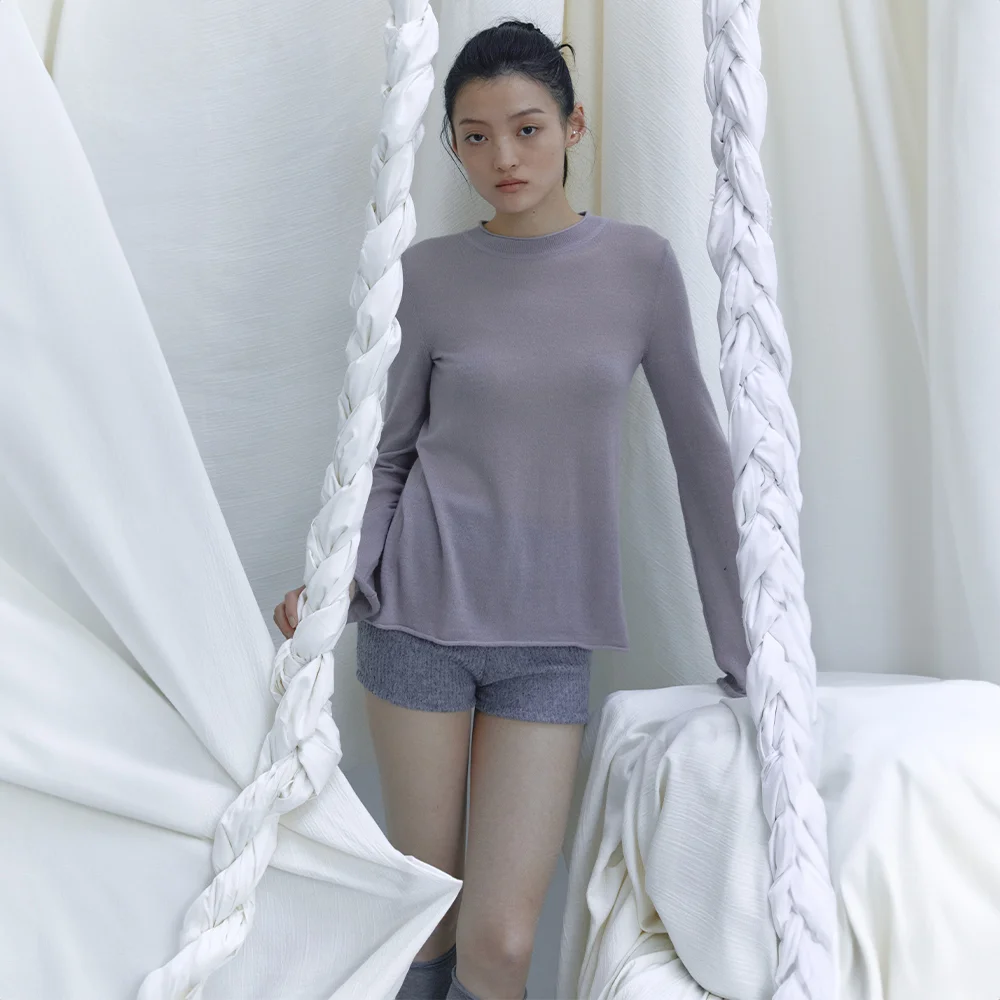 OPEN BACK BELL SLEEVE KNIT - LAVENDER