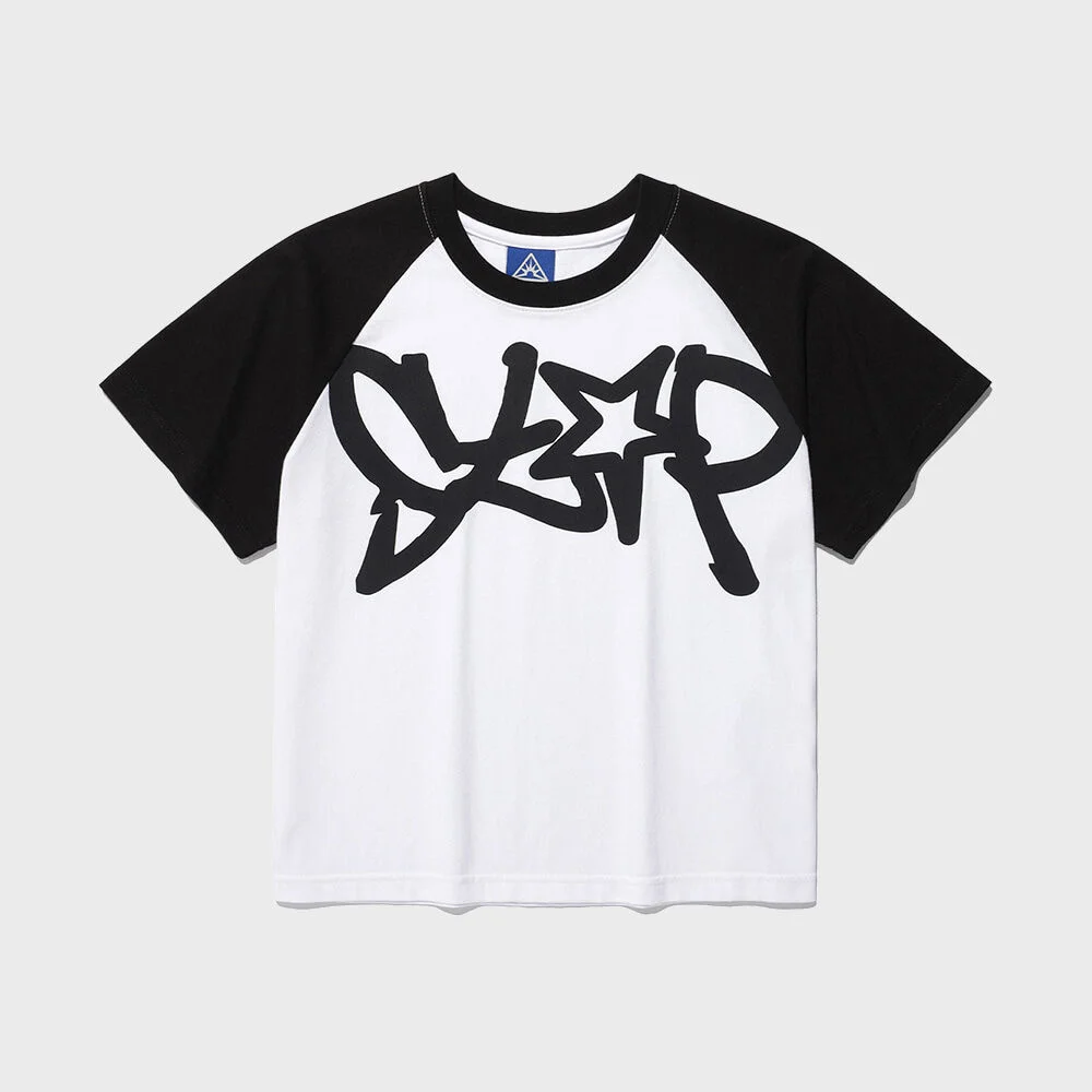 STOP CROP RAGLAN TEE_WHITE(IK2FMFT530A)