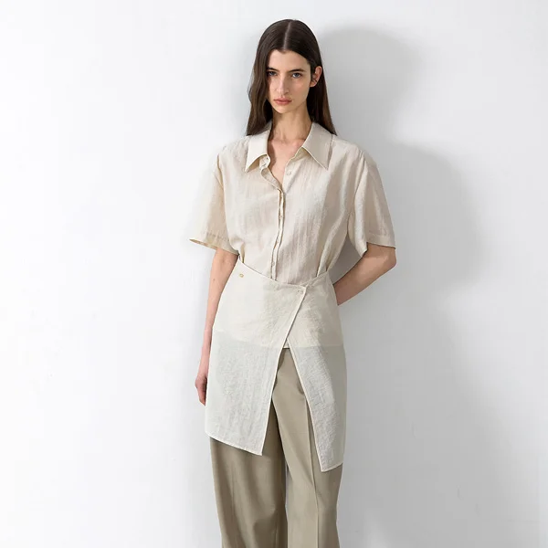 ROA LAYERD SKIRT SHIRT S(BL-4328)_2Colors