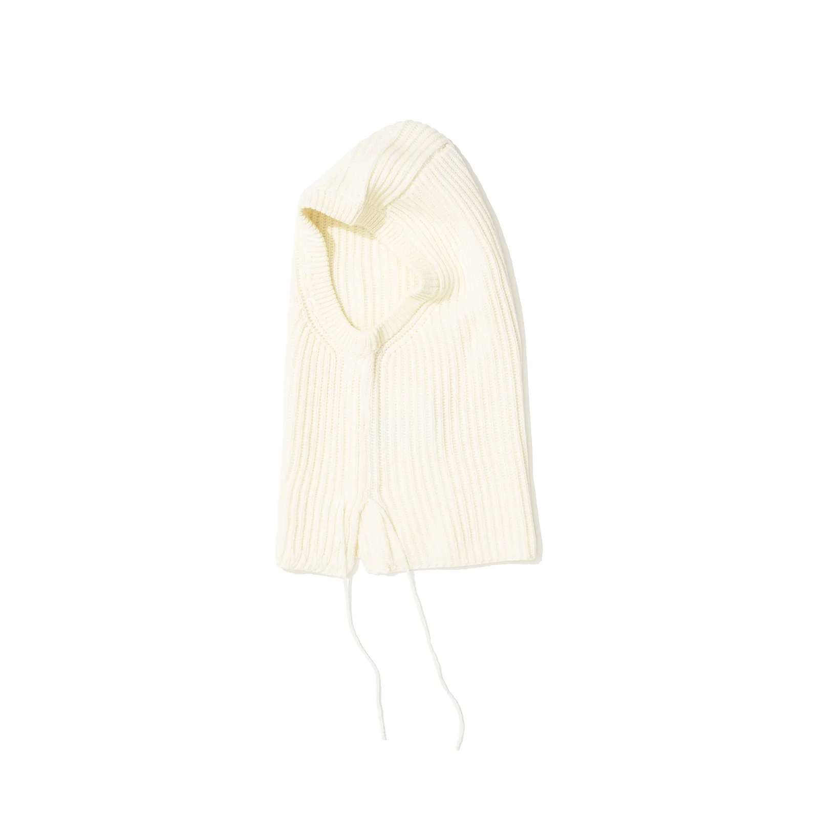 STITCH POINTED NECK WARMER HOODIE_WHITE