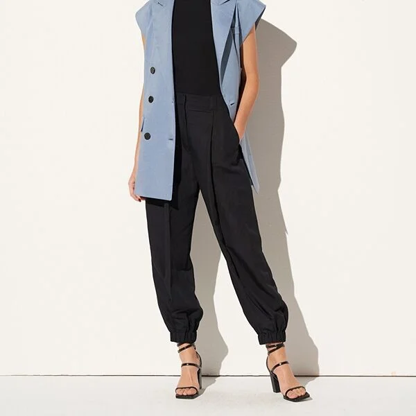 LINEN JOGGER PANTS BLACK
