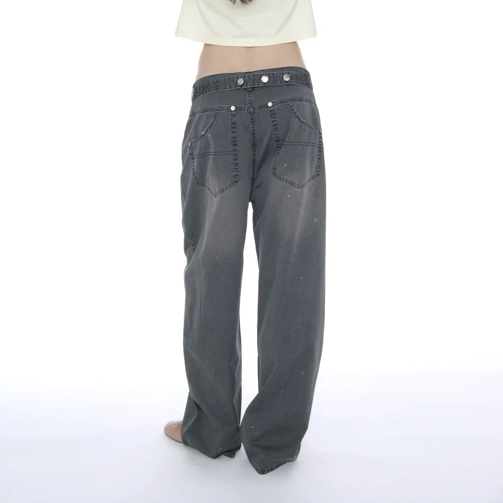 DUSTY WASHED ROUNDING PANTS_CHARCOAL