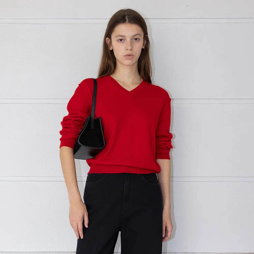 Essential V-neck Knit Pullover P930_63