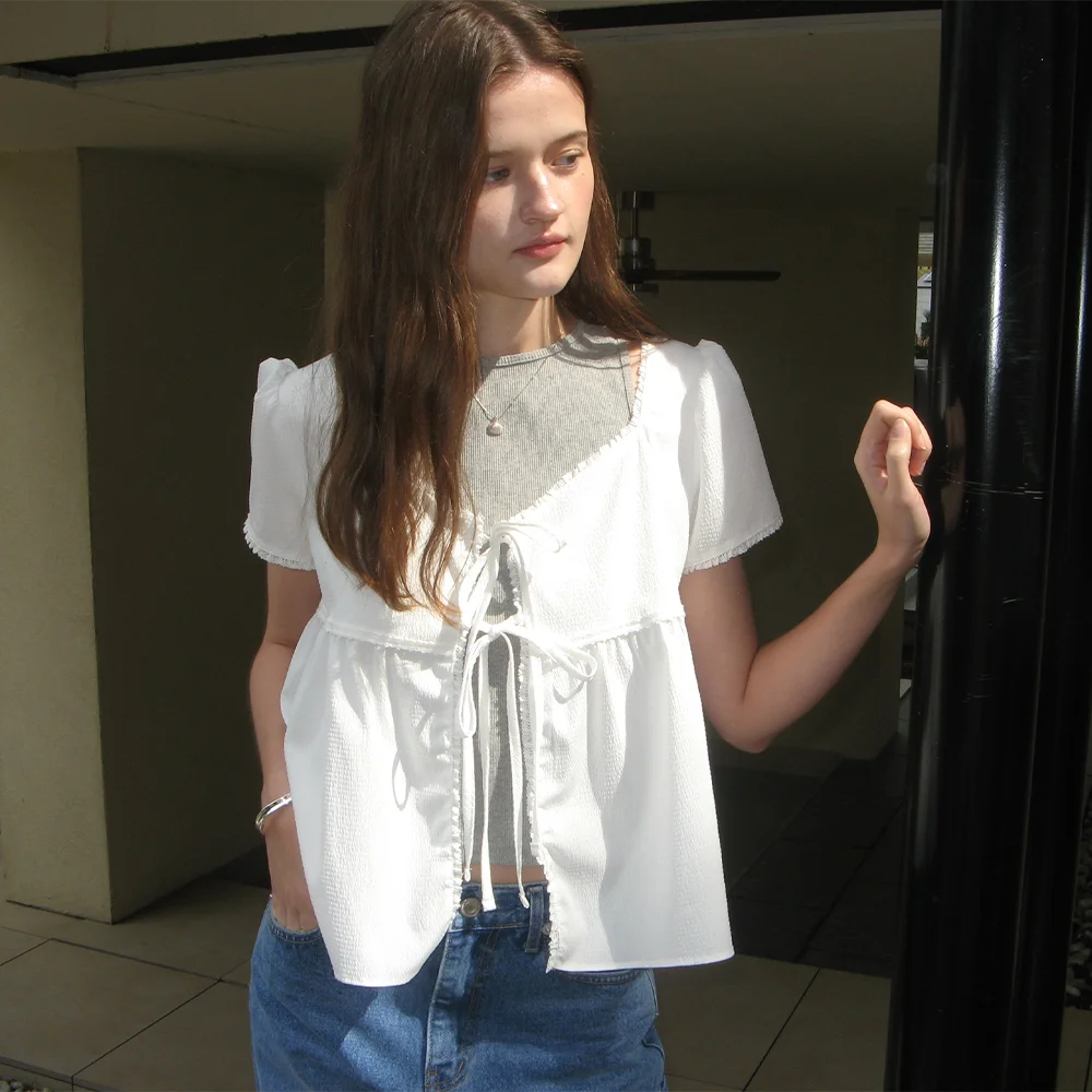 Sol Ribbon Blouse - Ivory