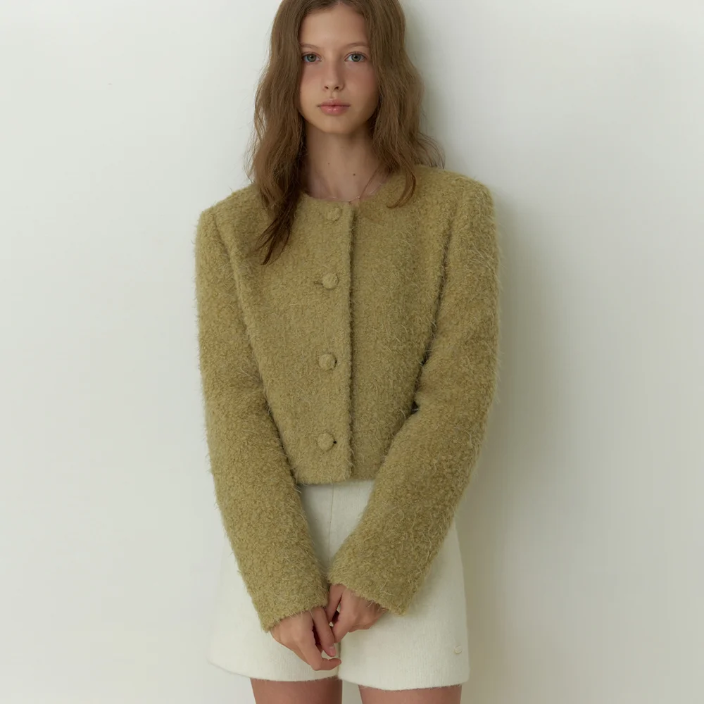 Ronda tweed wool jacket (olive)