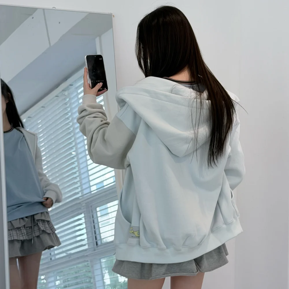 CEC LABEL ZIP-UP HOODIE (SKY BLUE)