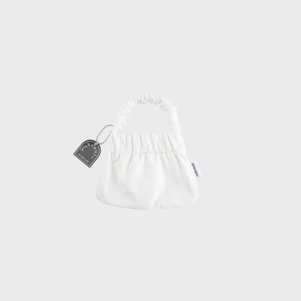 Obnuit 尼龍 蚌殼包 Baby Size_白色 (鏡面鑰匙扣)