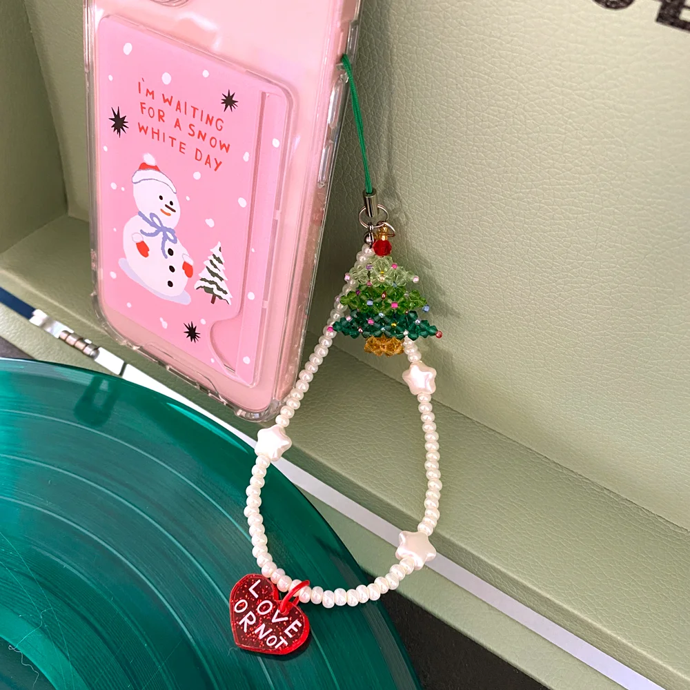 Christmas Tree-Mint Beads Strap/Keyring&Tok