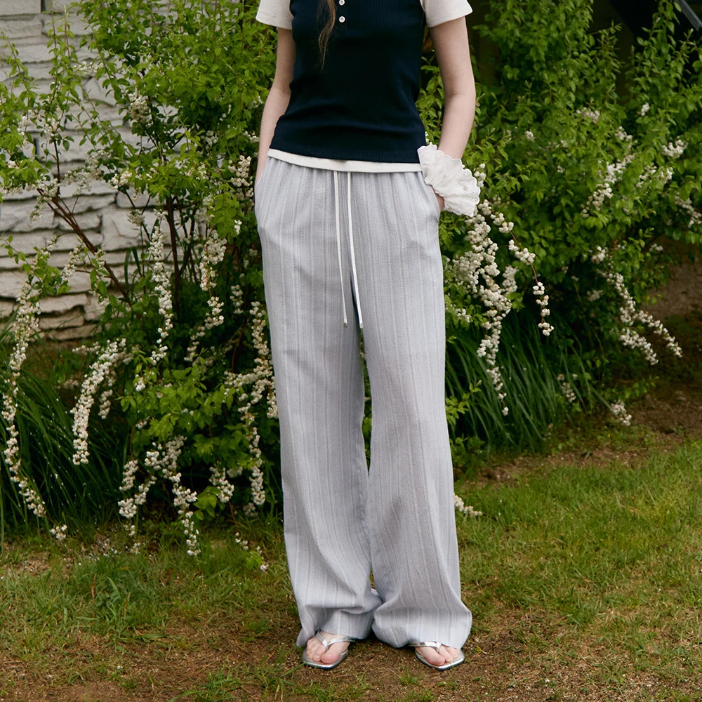 COZY STRIPE BANDING PANTS (blue stripe)