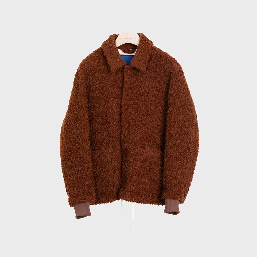 WOOL BOUCLE BLOUSON_BROWN