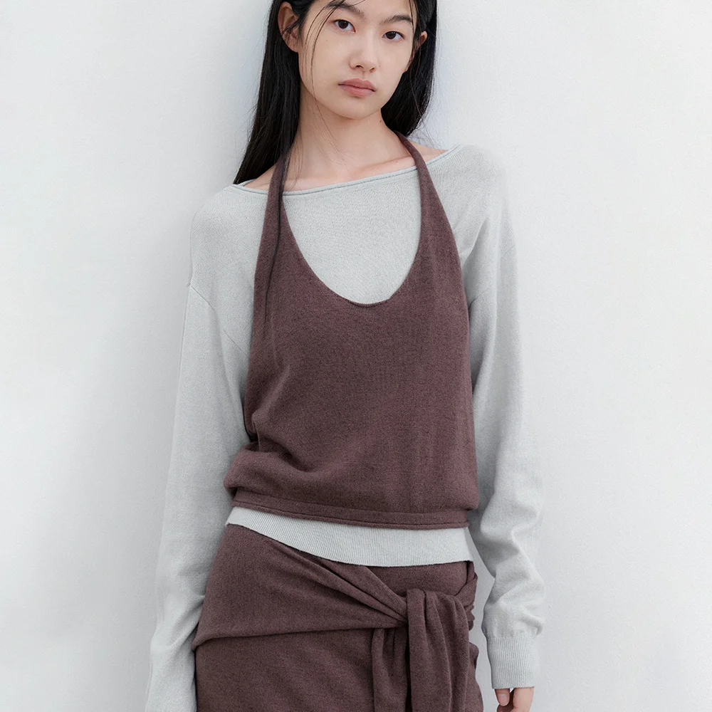 (T-7292)COLOR POINT HALTER VEST&TOP SET UP S