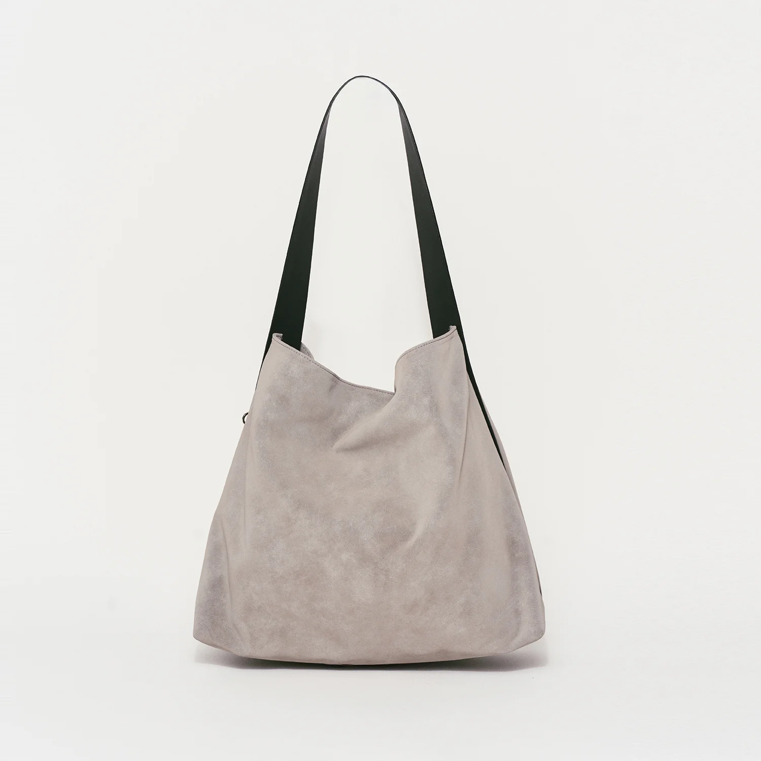COWHIDE STRAP HOBO BAG GRAY