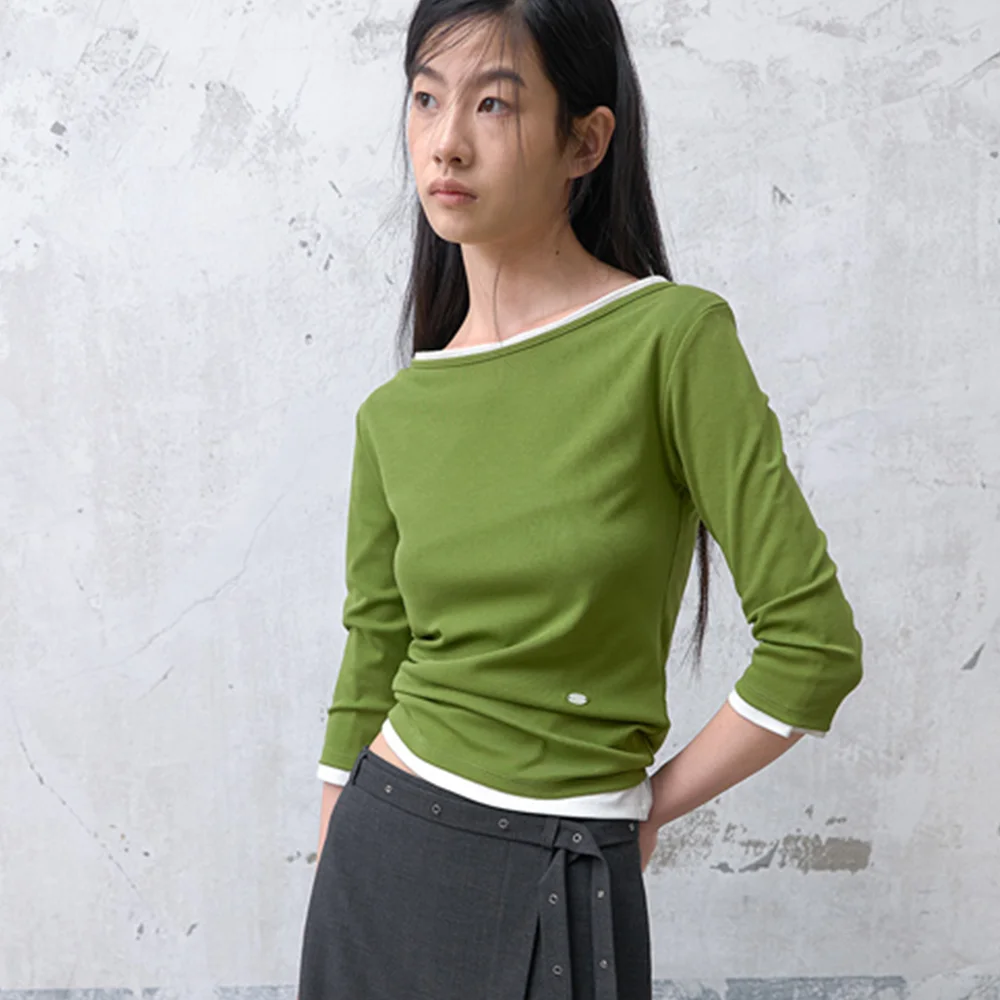 SOFT SLIMFIT BOAT NECK TEE (T-7171)