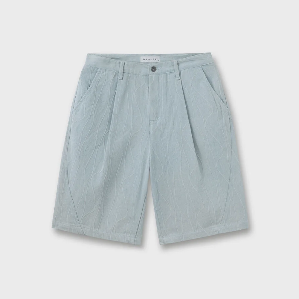 TWIST SEAM DENIM SHORTS WAVE SKY