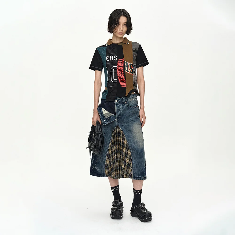 REWORKED VINTAGE JERSEY T-SHIRT atb1565w(BLACK)