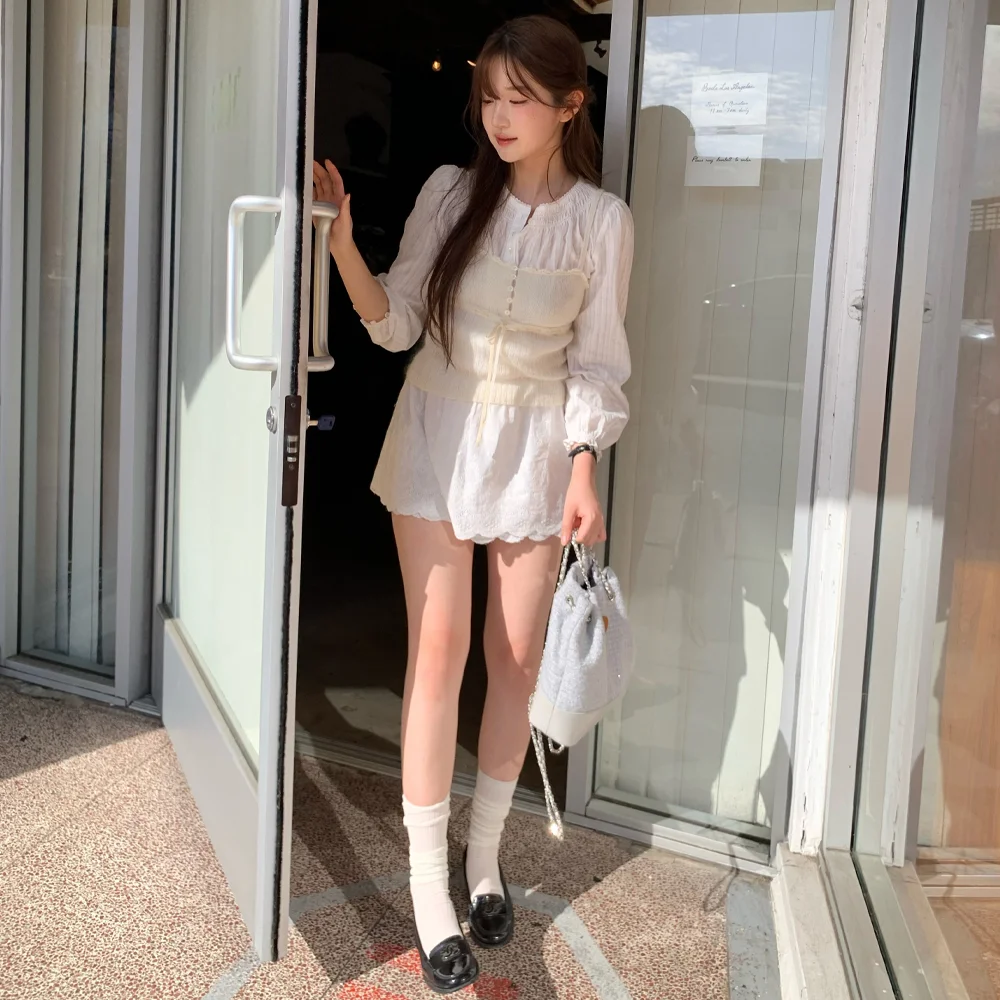 Belle Lace Scallop Skirt_White