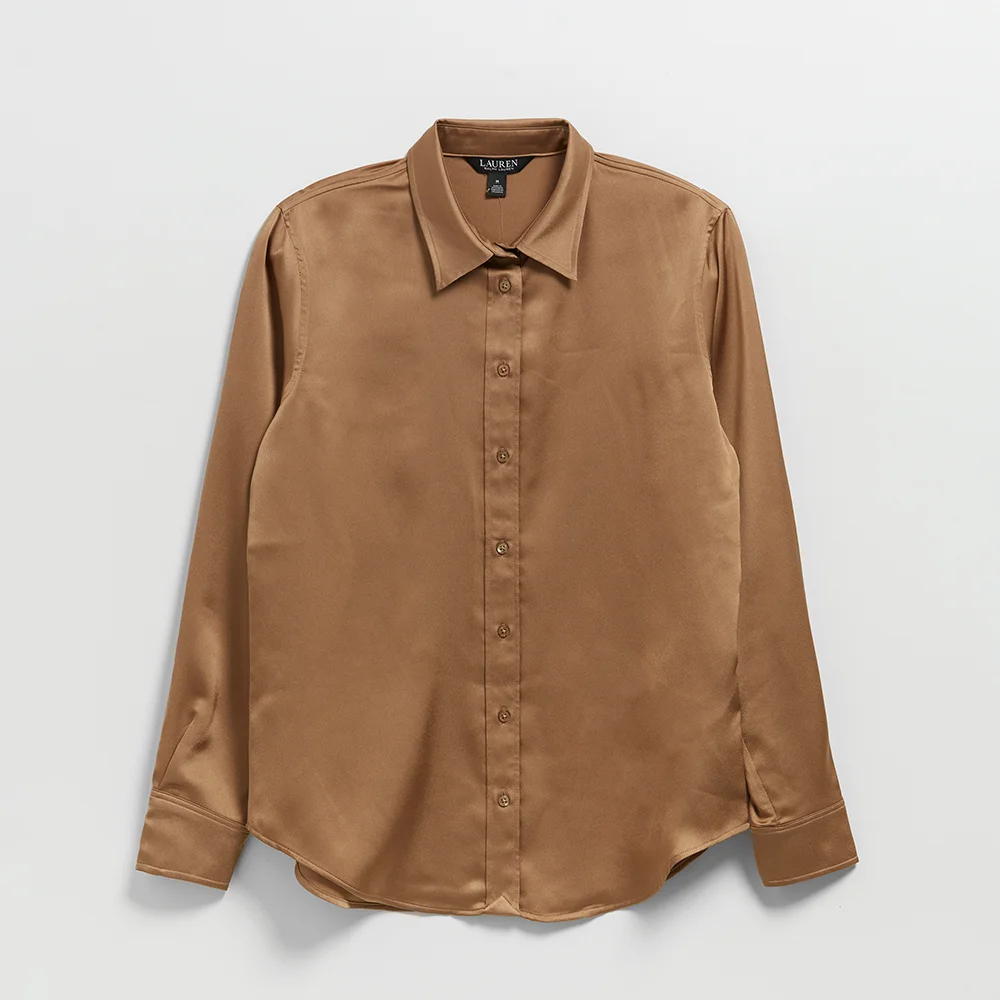 緞面 查米斯緞 襯衫 (MEDIUM BEIGE-260)