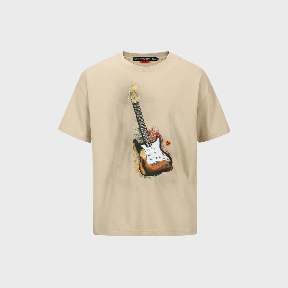 UNISEX GUITAR T-SHIRT atb1250u(BEIGE)