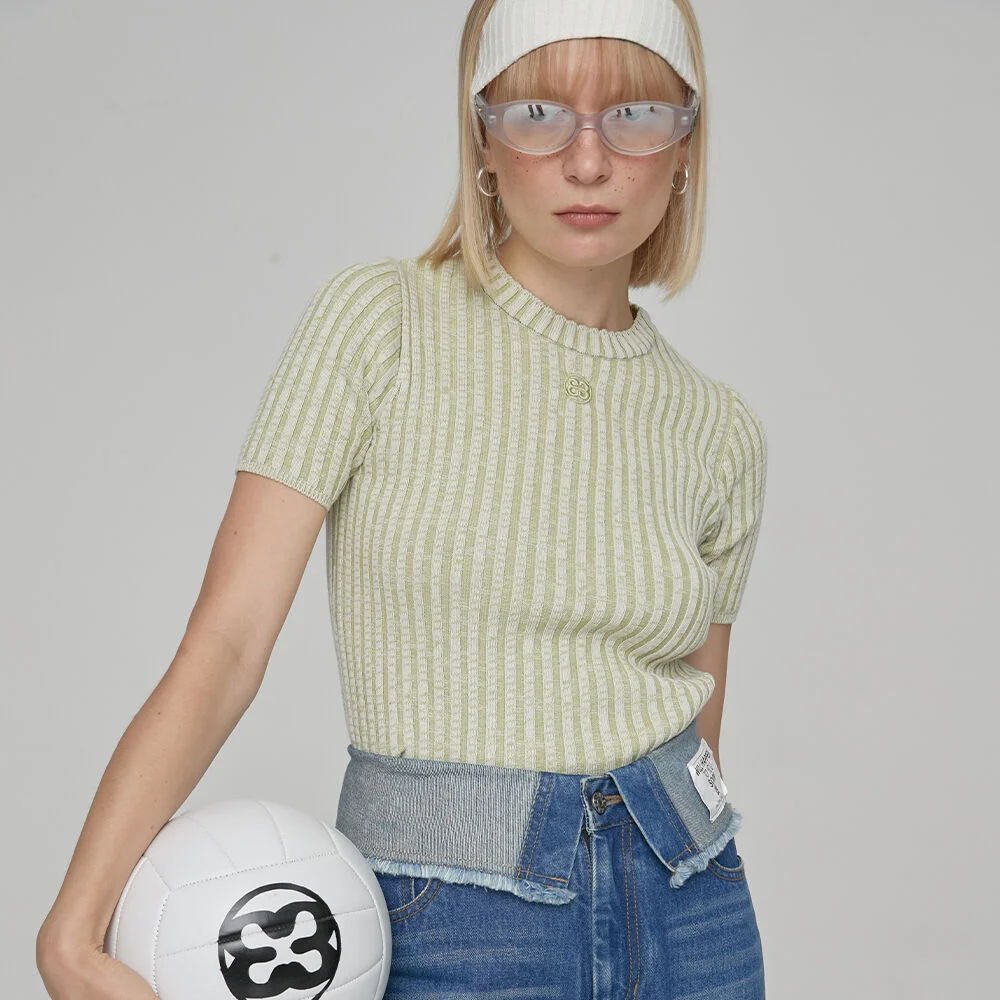 CROP GOLGI KNIT - GREEN