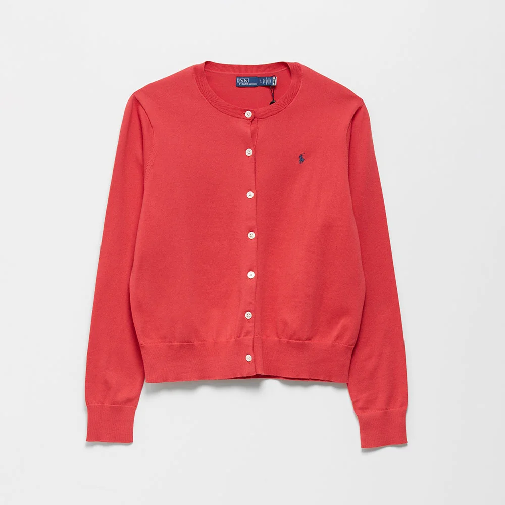 純棉 混紡 開衫 (RED)