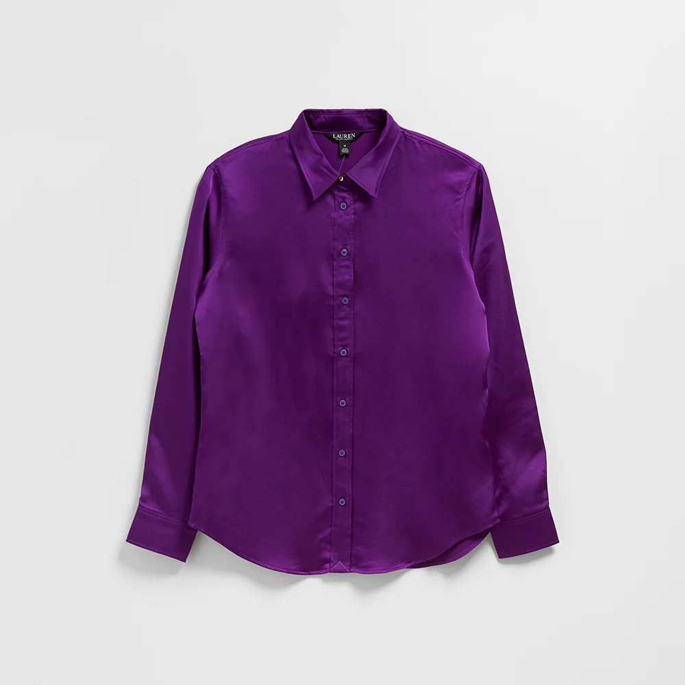 緞面 查米斯緞 襯衫 (PURPLE)
