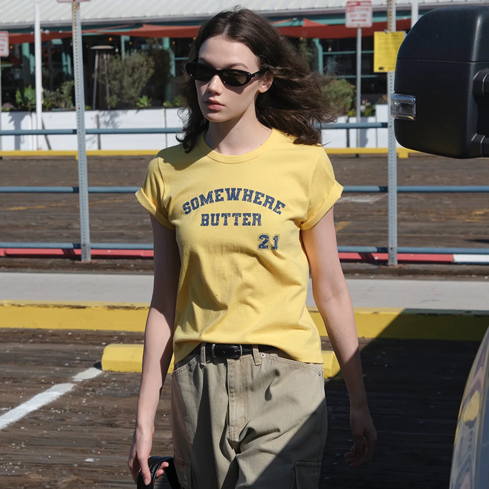 21 Square Logo Top - Yellow