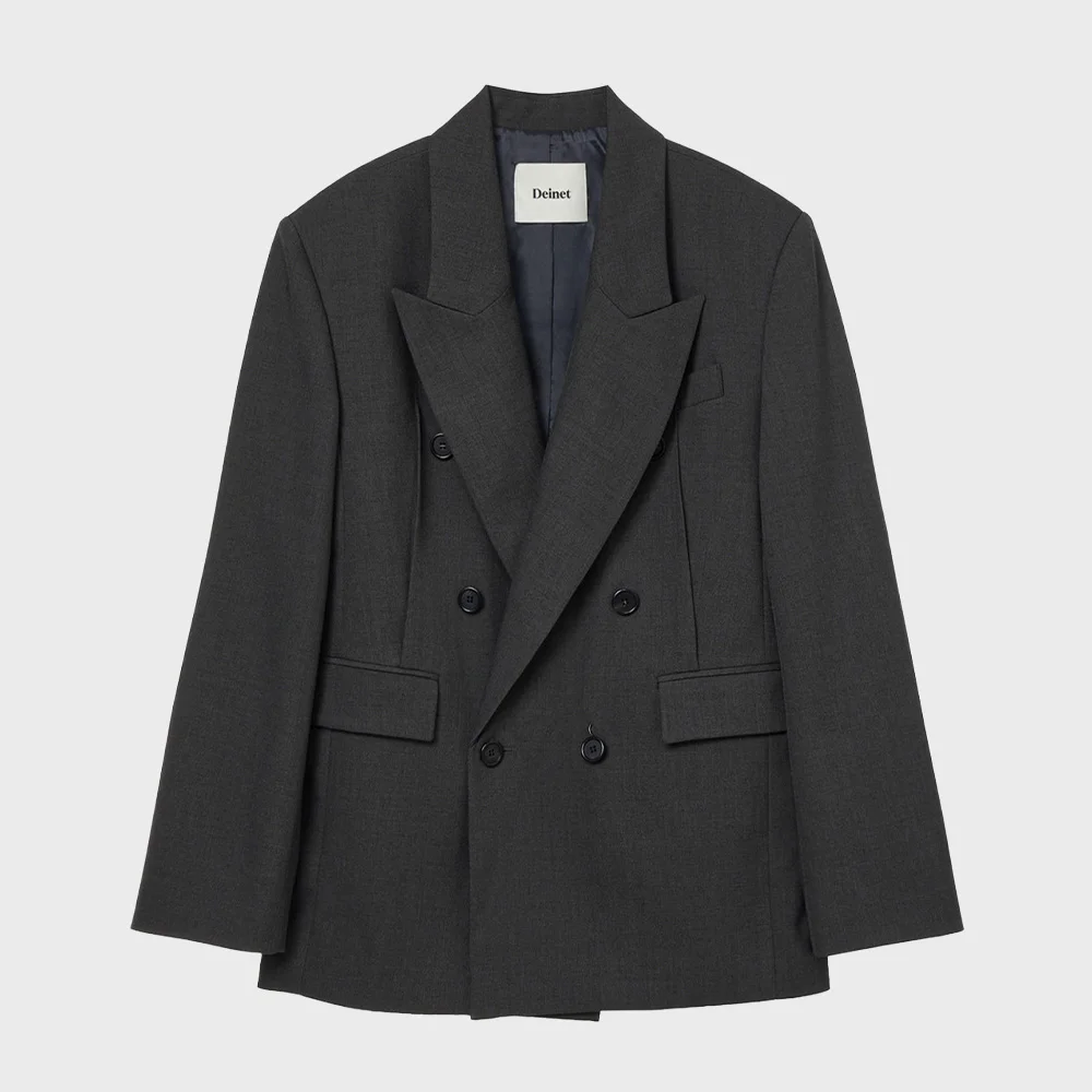 DOUBLE JACKET IN CHARCOAL