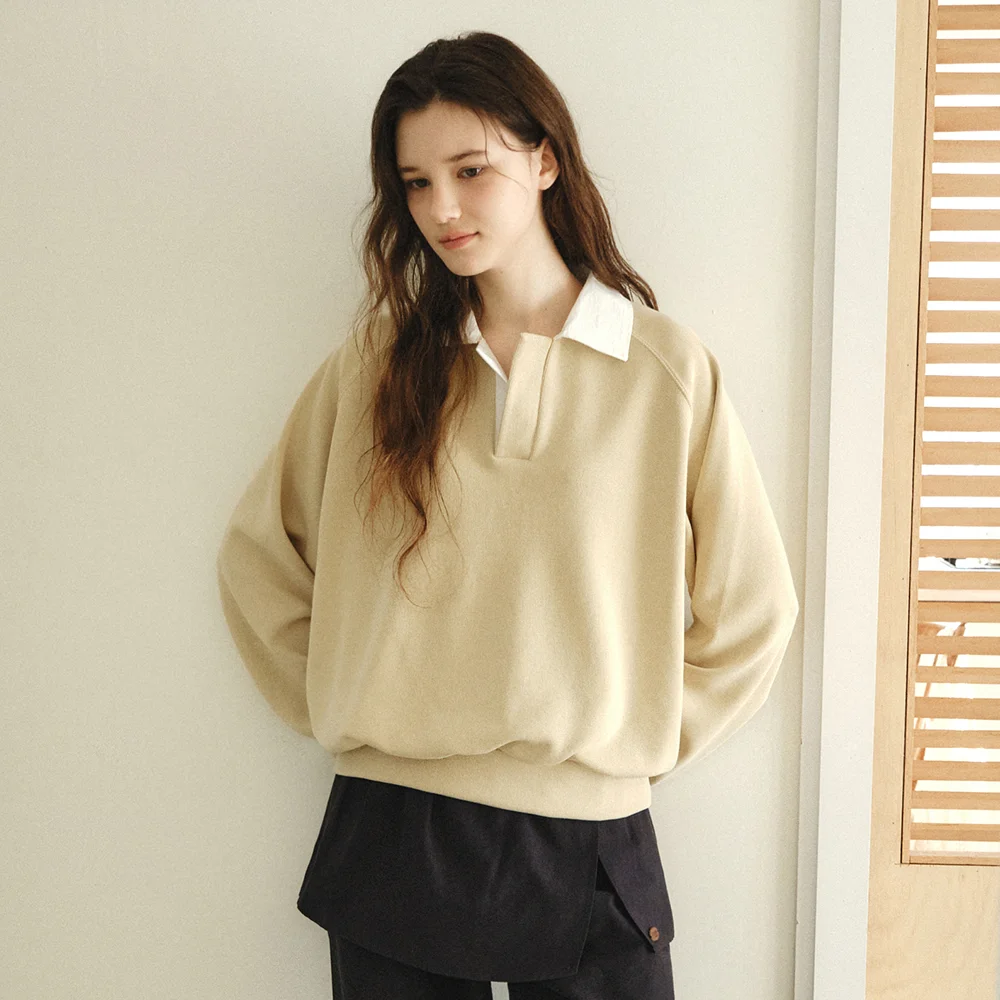 Serene Collar Sweatshirt_BUTTER YELLOW(W26TP16)