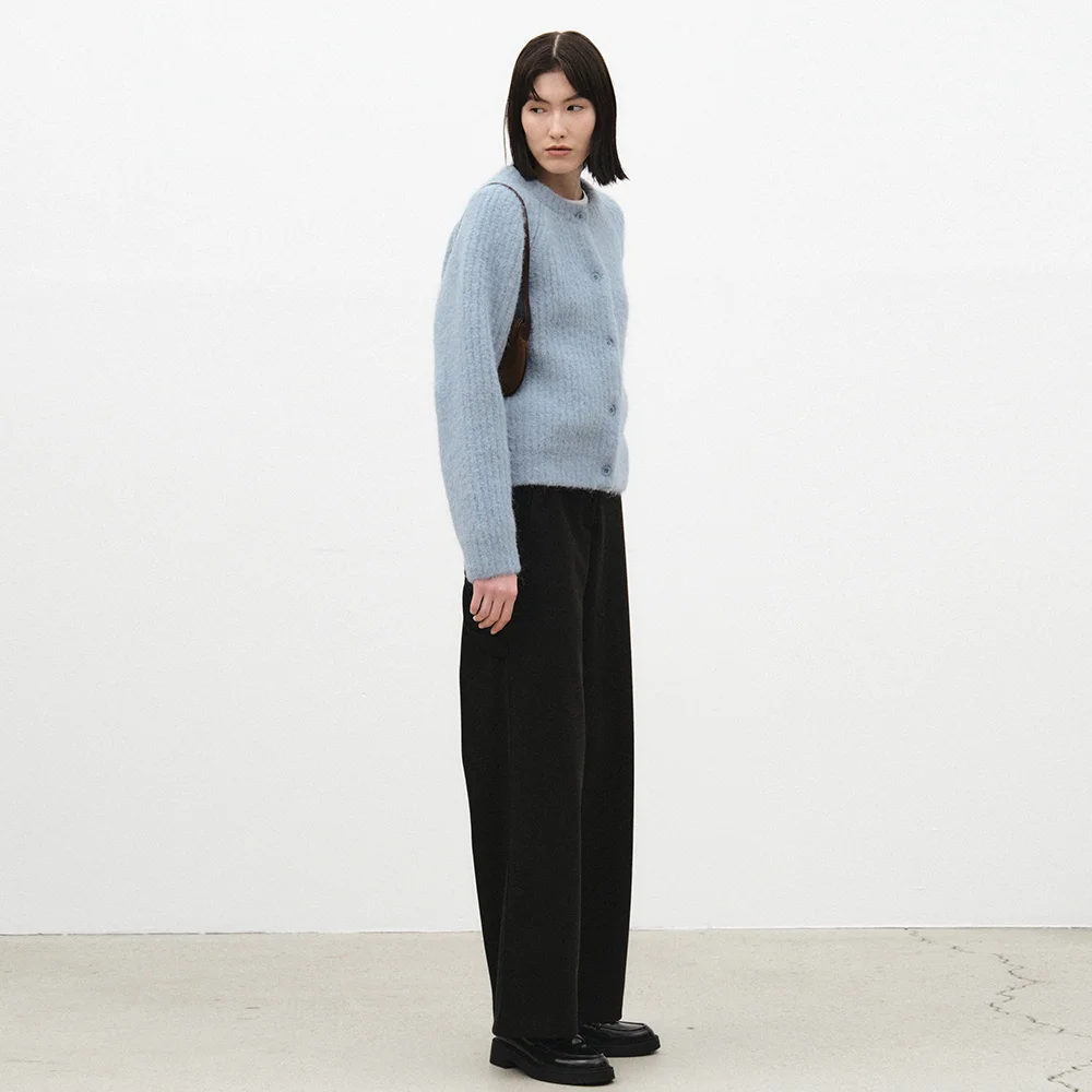 snug heavy cardigan - blue