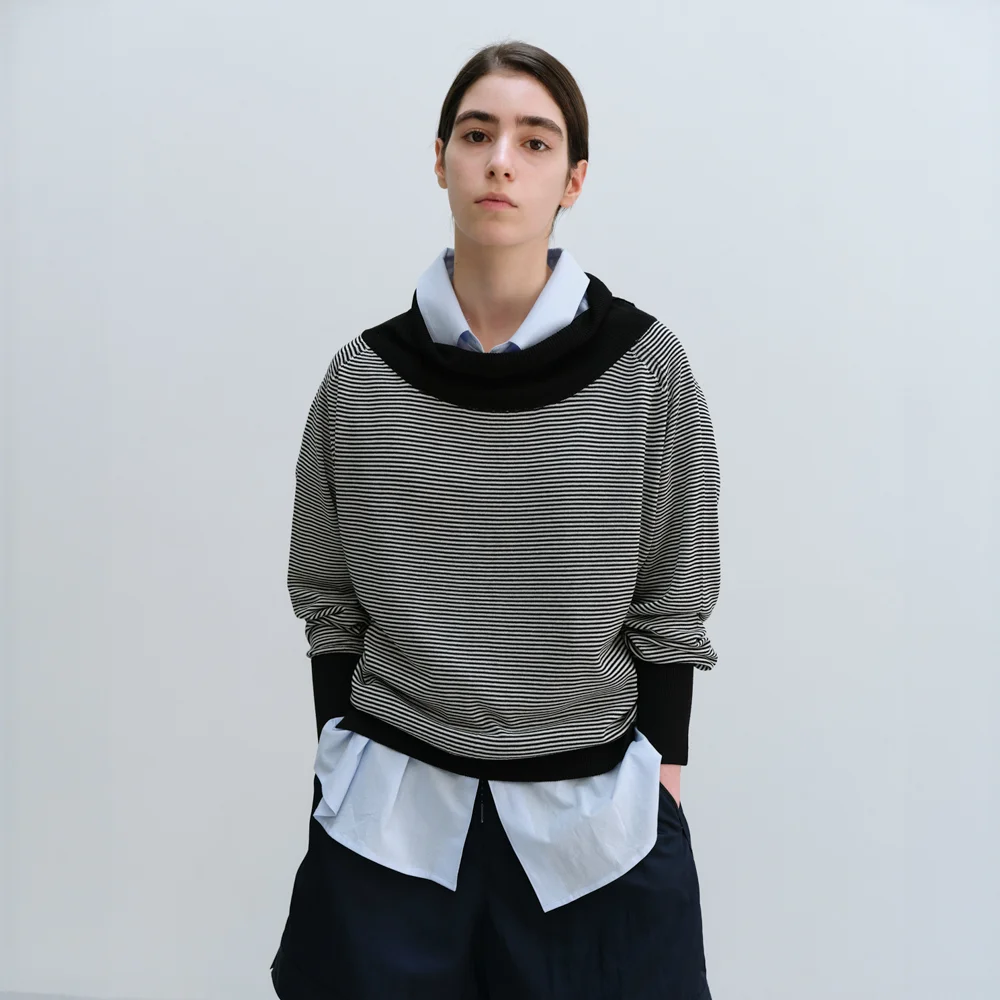 Isar Knit in Black Stripe