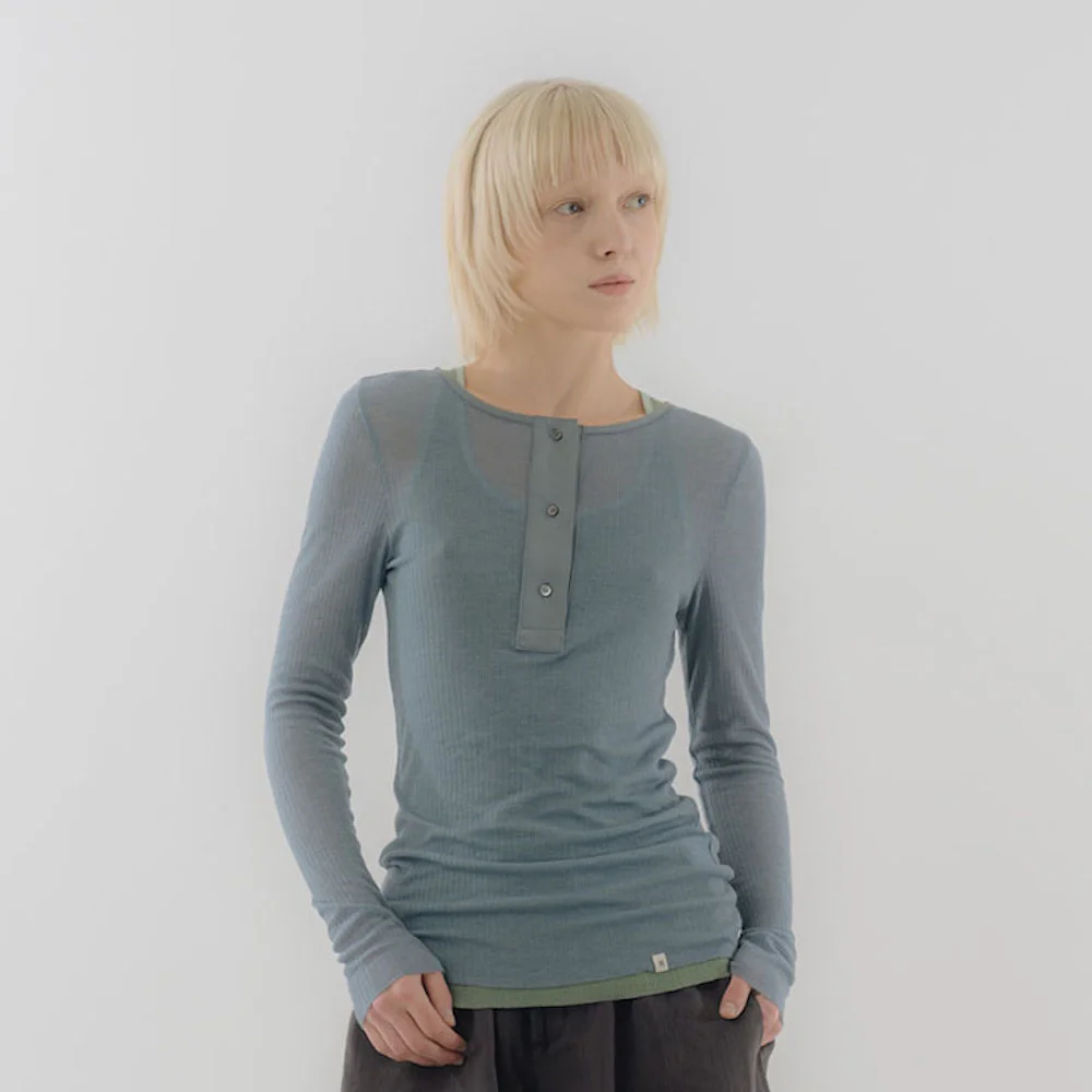 Tencel Henry Neck T_Blue