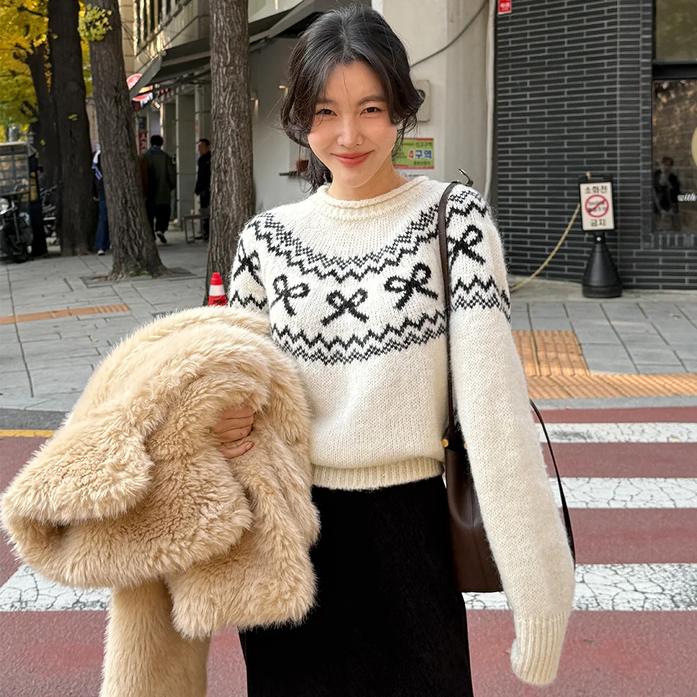 Ribbon nordic knit - Ivory