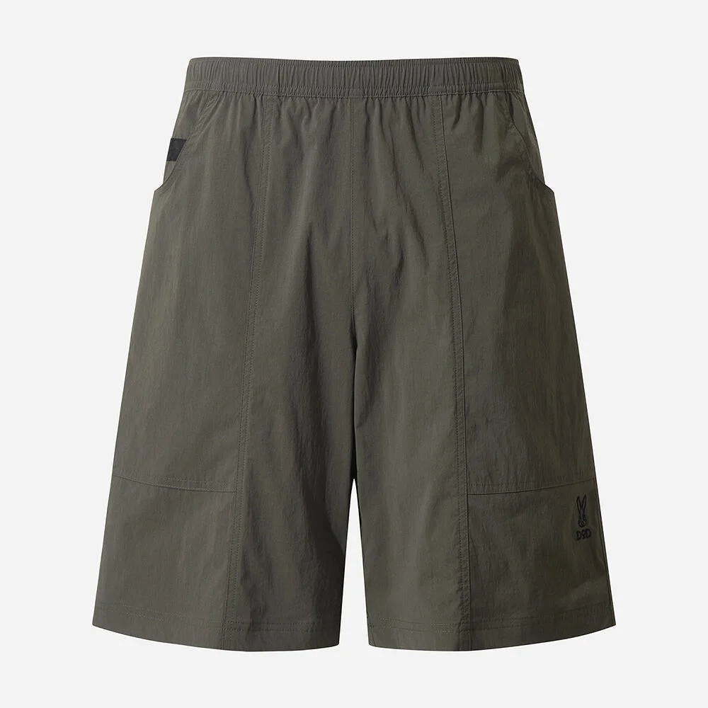 自然 鬆緊帶 舒適 口袋 短褲(D.CHARCOAL GREY)