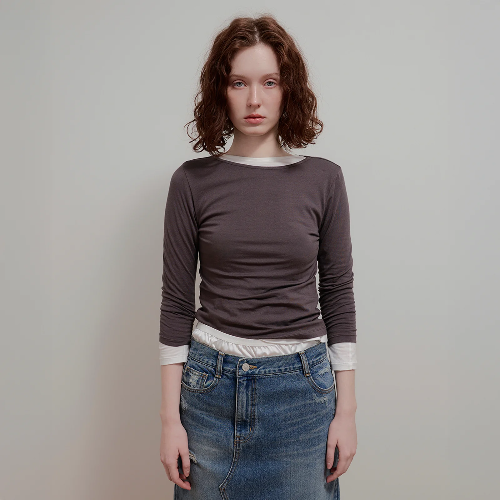 MODAL HALF SLEEVE T-SHIRT - CHARCOAL