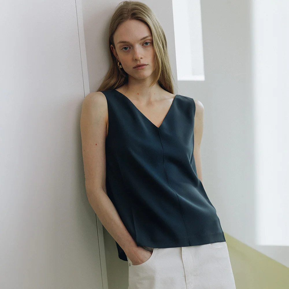 Cowl-Back Sleeveless Blouse SW6MB724_2color