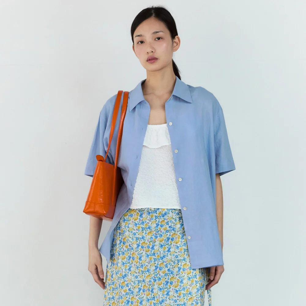 Amanda Linen Shirt (Sky Blue)