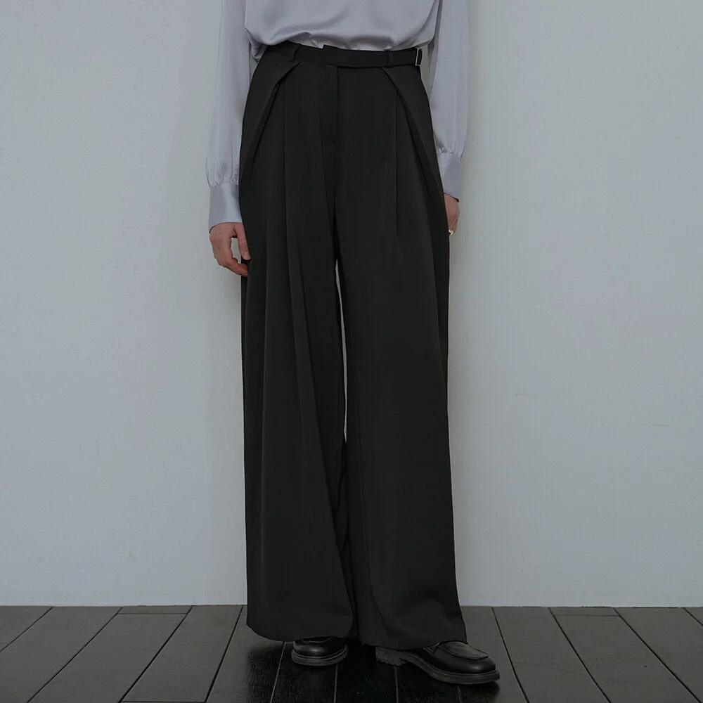 Silky Belt Wide Slacks