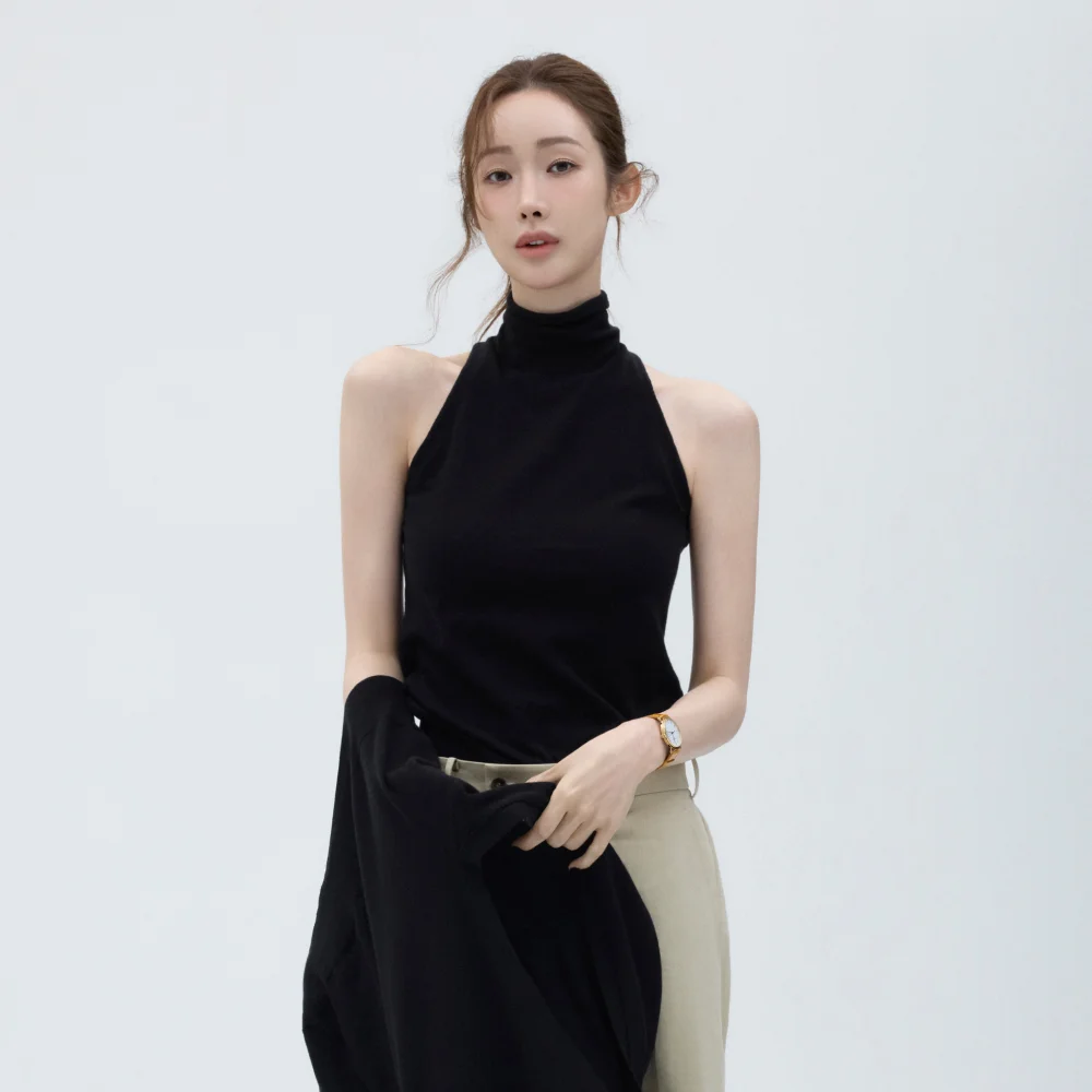 RIEL HALTER KNIT (BLACK)