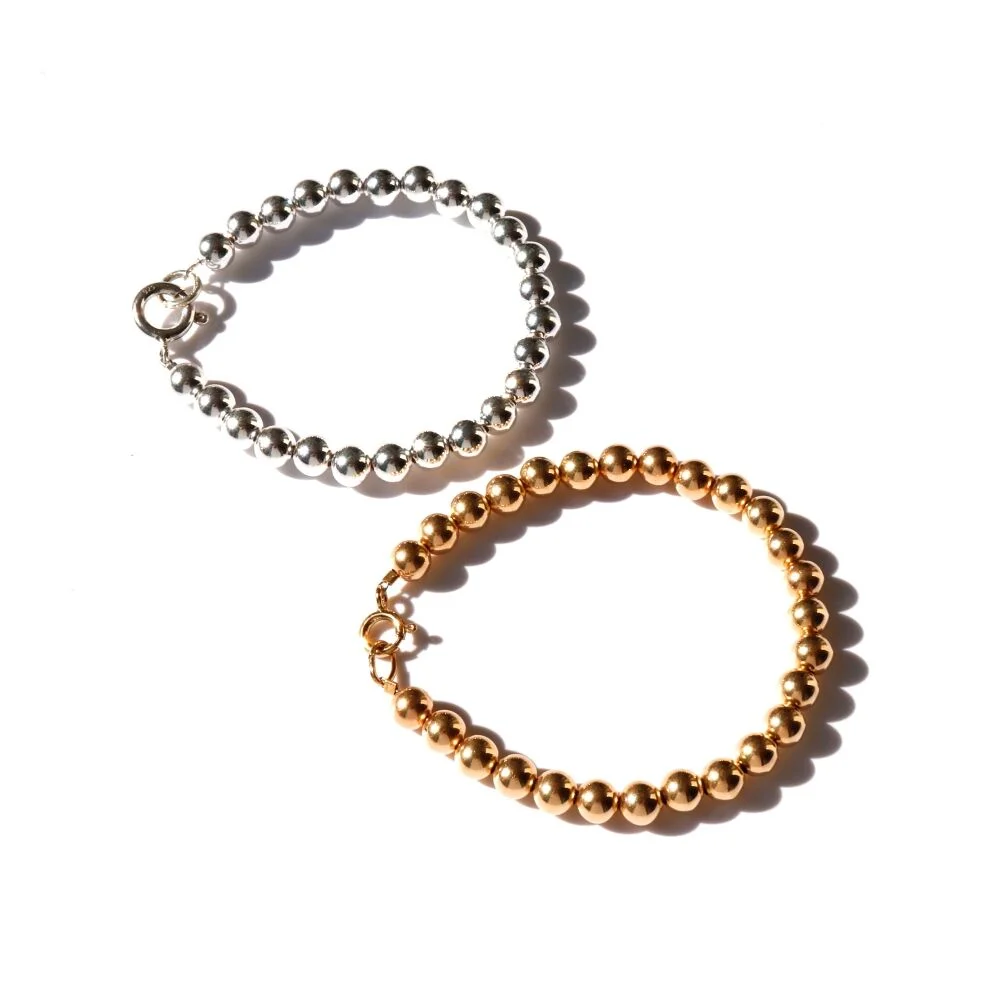 6mm silverball Layered Bracelet 層次 醒目 Silver Ball 手鏈 6mm