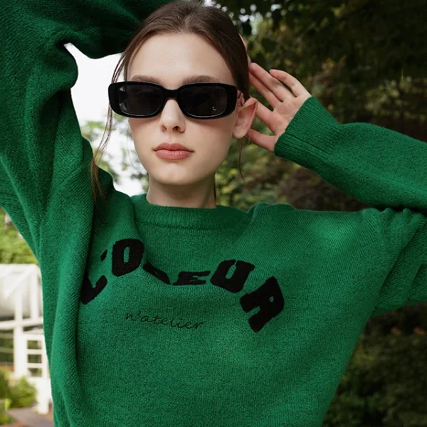 LOADER BOOKLE EMBROIDERED BLOUSON KNITWEAR (R-T-6537)