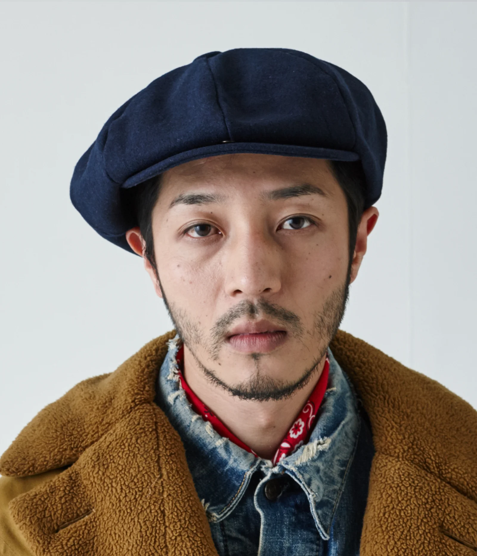 BIG APPLE - BASIC COLOR NEWSBOY CAP - BLUE